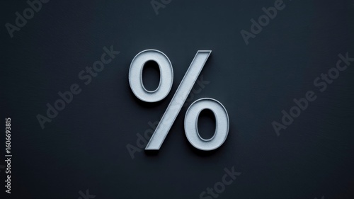 Sleek Percentage Symbol on Dark Background Minimalist Finance and Discount Concept