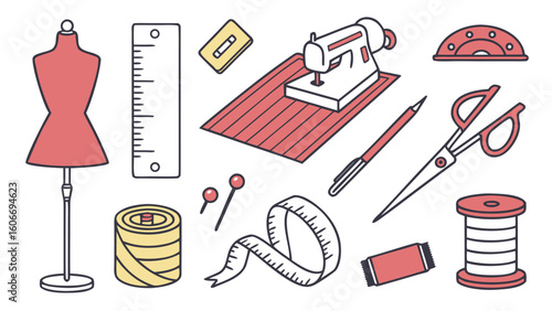 Sewing and tailoring tools collection