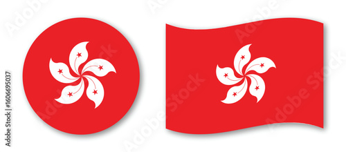 hong kong flag vector illustration – national symbol design, patriotic country emblem art