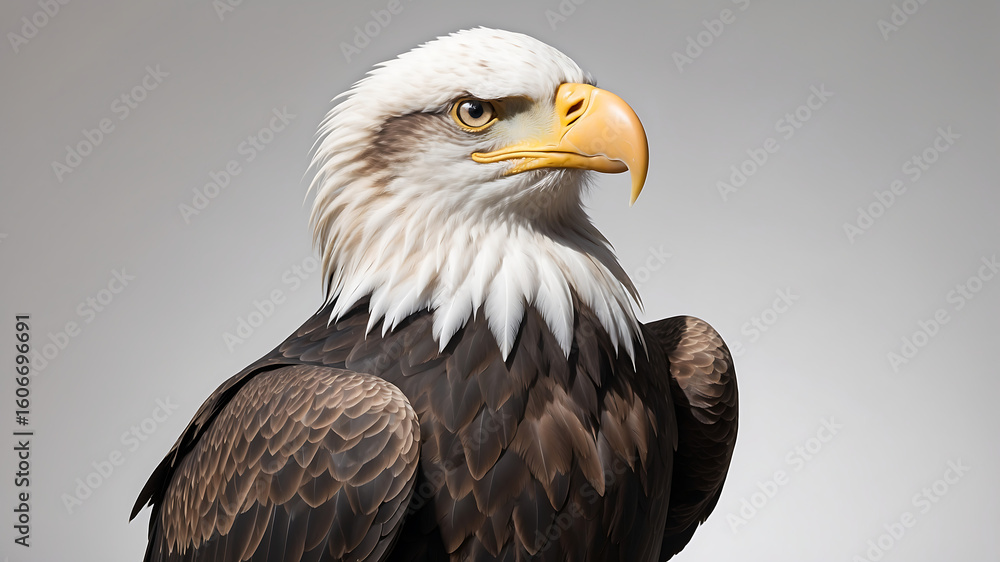 Obraz premium Illustration of close up portrait of a bald eagle