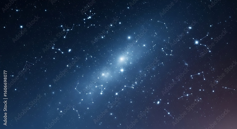 Obraz premium Starry night sky with constellations.