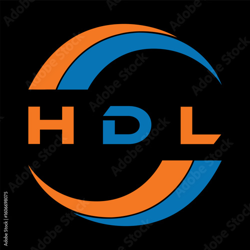 HDL letter design. HDL letter technology logo design on a Black background. HDL Monogram logo design for an entrepreneur and business