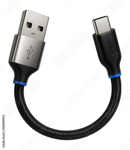 Dual-ended OTG cable featuring USB-A and USB-C plugs for versatile device connections