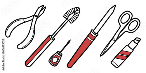 Collection of beauty and grooming tools