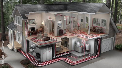 House interior and utility systems