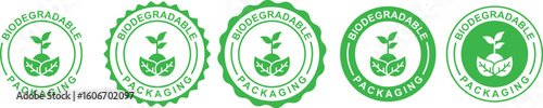 Biodegradable packaging labels	 set