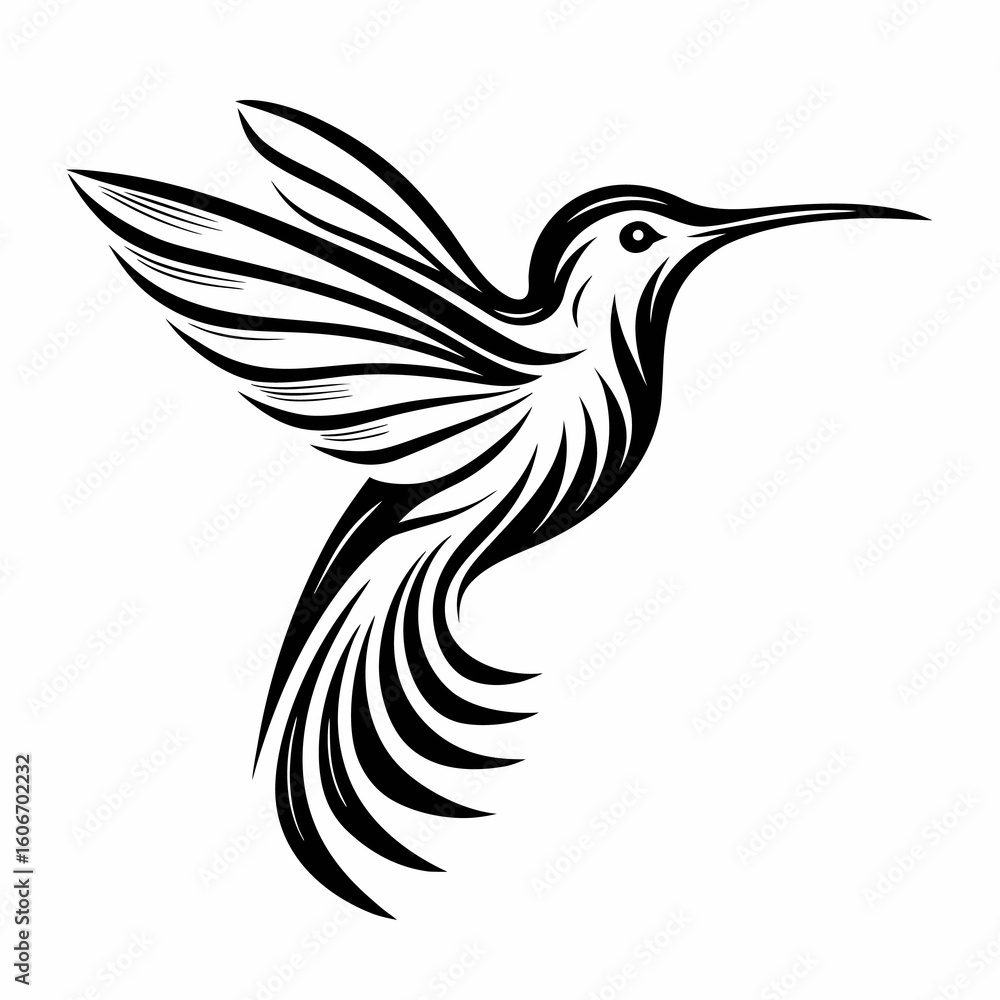 Obraz premium illustration of an eagle silhouette and a colorful bird of paradise flying high, symbolizing freedom and nature design