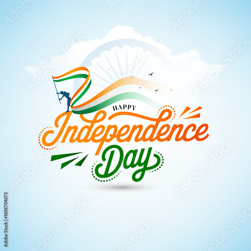 Happy Indian Independence Day Celebration Social Banner Design Template, Happy Independence Day Banner Illustration