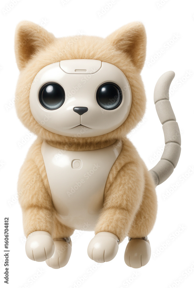 Pet-like robot with soft fur texture and responsive tail movements for interactive companionship Pet-like robot with soft fur texture and responsive tail movements for interactive companionship