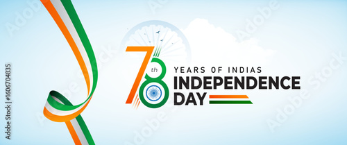 78 Years Indian Independence Day Celebration Banner Design vector illustration	