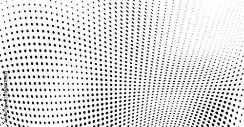 Chaotic halfton background of black dots on white
