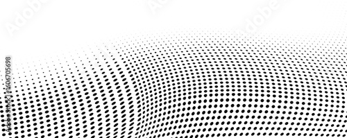 Chaotic halfton background of black dots on white