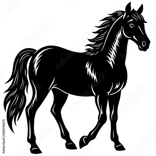 black horse vector illustration