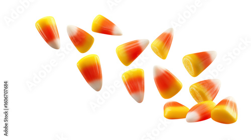 A bunch of yellow and white corn on a white background