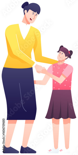 Mother and Daughter Illustration