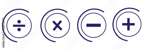 Plus minus circular element icon vector illustration. Add and remove round button icons
