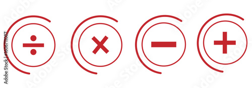 Plus minus circular element icon vector illustration. Add and remove round button icons