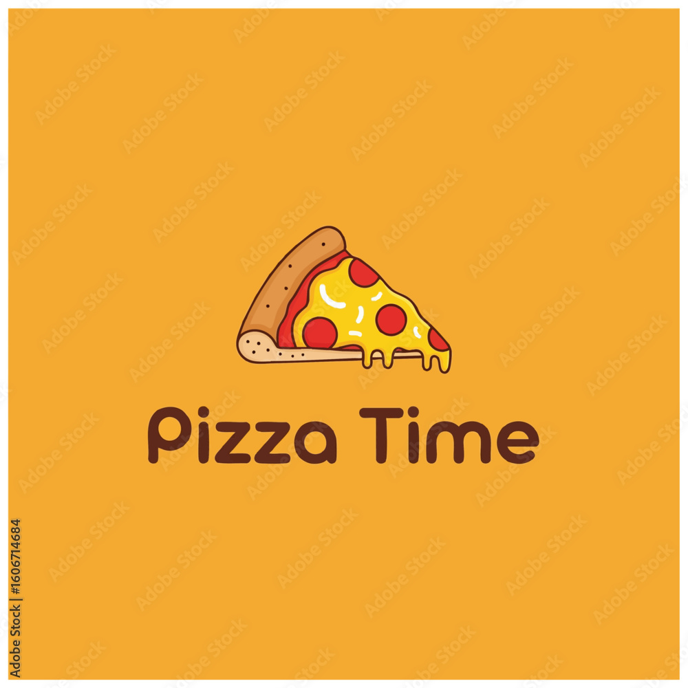 Fototapeta premium a simple modern attractive pizza logo
