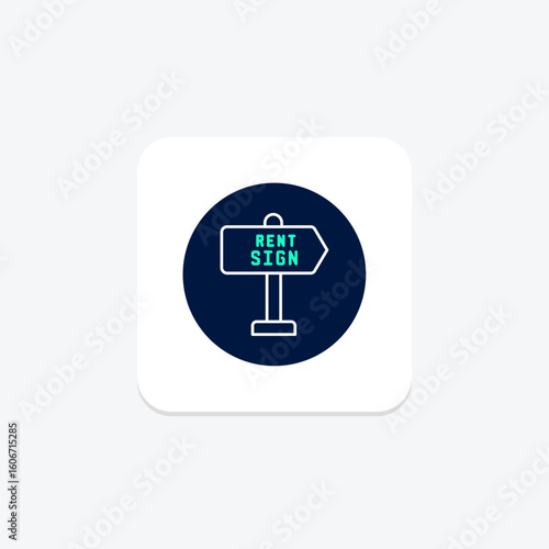 Rent Sign, vector, pixel perfect, illustrator file