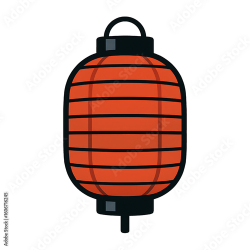 simple orange and black japanese lantern illustration