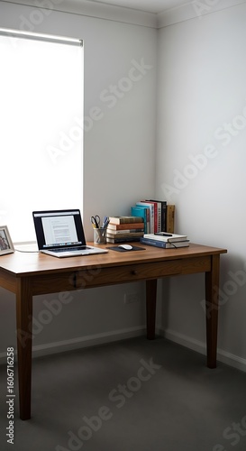 Wallpaper Mural Simple wooden desk in a corner office space. Torontodigital.ca