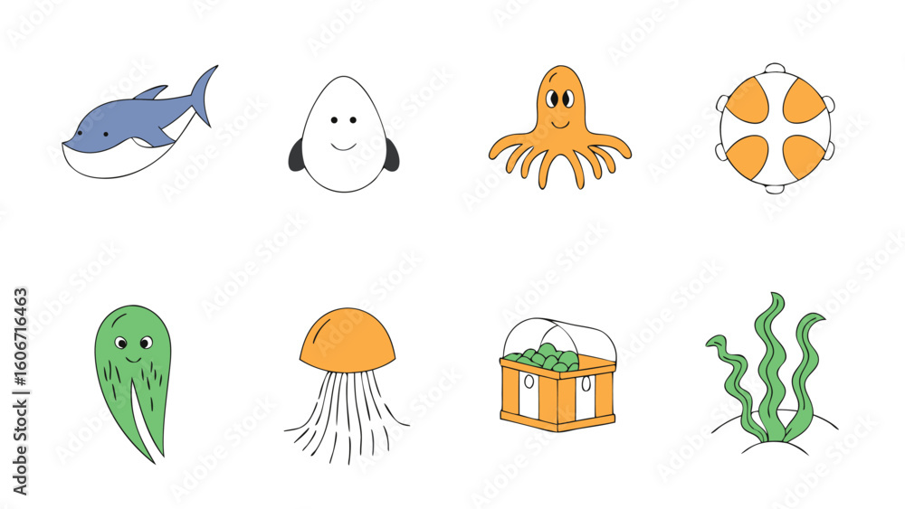 Fototapeta premium vector illustration of a set of icons