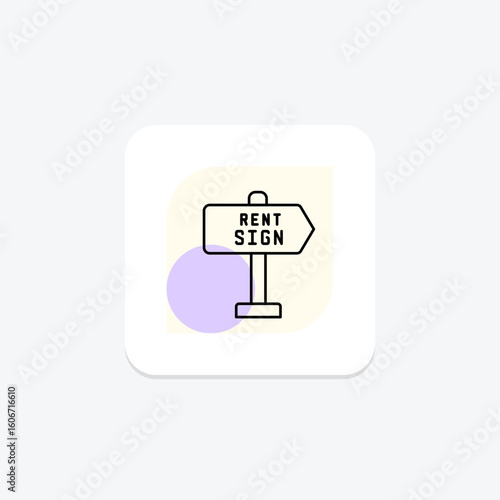 Rent Sign, vector, pixel perfect, illustrator file