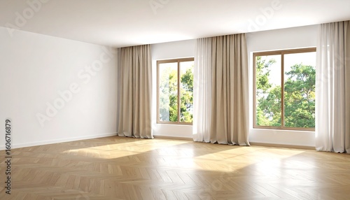 Wallpaper Mural Empty room with large windows Torontodigital.ca