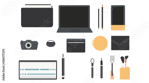 Freelance remote work vector graphic design showing person working on laptop from home or cafe, modern digital nomad lifestyle, flexible career and independent self-employment concept