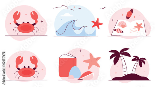 vector illustration of a set of images