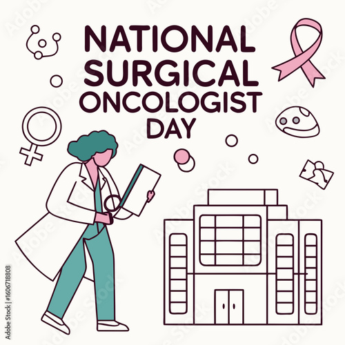 NATIONAL SURGICAL ONCOLOGIST DAY vector illustration