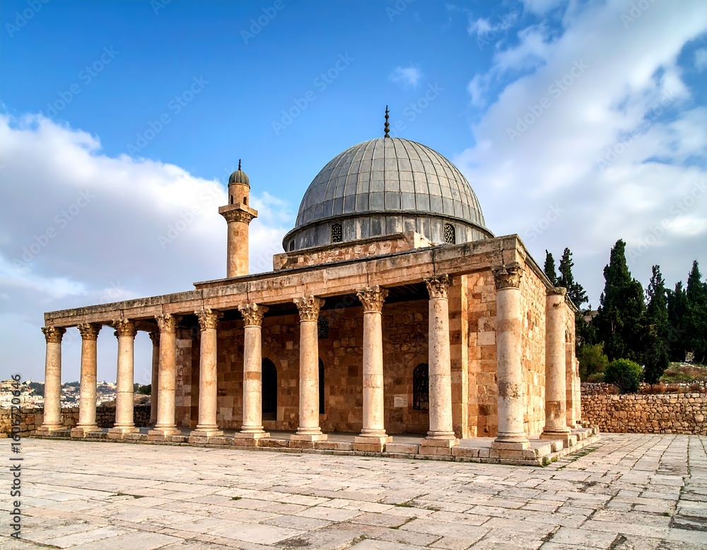 Fototapeta premium Ancient mosque, sunlit columns