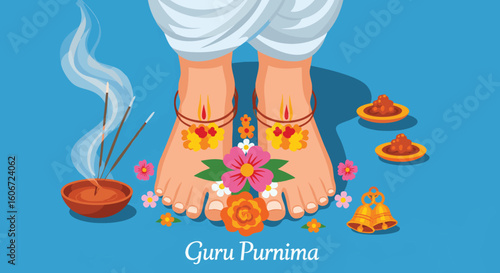 Guru Purnima Celebration Feet Offering Ritual