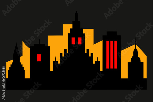 seattle skyline with rippling flag animation