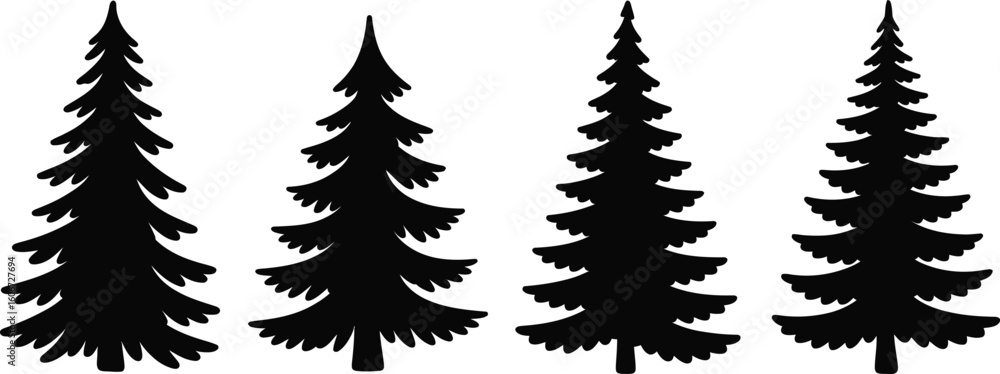 Fototapeta premium vector set of christmas trees