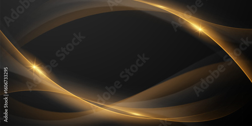Abstract modern design black background with luxury golden elements vector illustration.