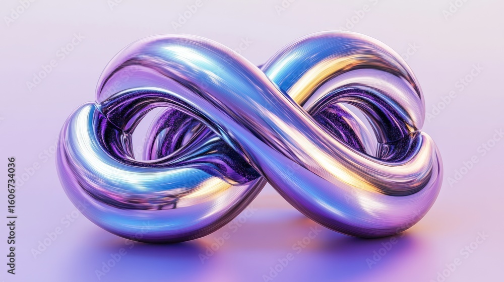 Fototapeta premium Abstract infinity symbol, 3D render