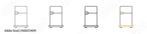 Fridge icon set outline style with various sizes