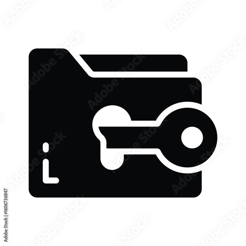 Premium glyph icon of folder access control lock