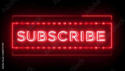 Neon red subscribe sign