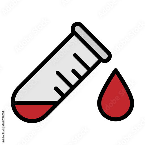 Blood Sample Vial Vector Filled Icon Design
