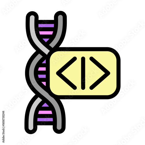 DNA Code Vector Filled Icon Design
