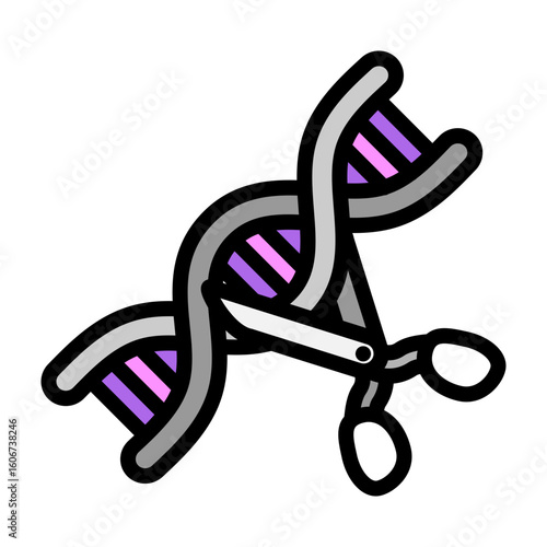 Gene Editing Vector Filled Icon Design
