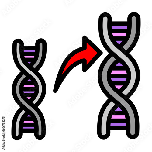 DNA Replication Vector Filled Icon Design