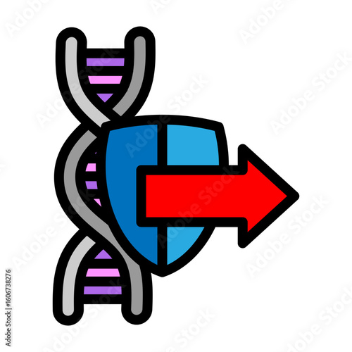 Secure DNA Transfer Vector Filled Icon Design