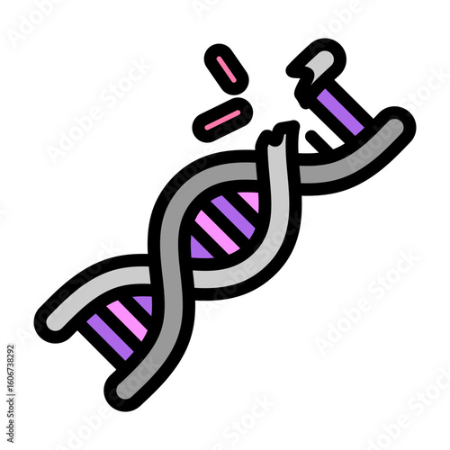 Mutation DNA Vector Filled Icon Design
