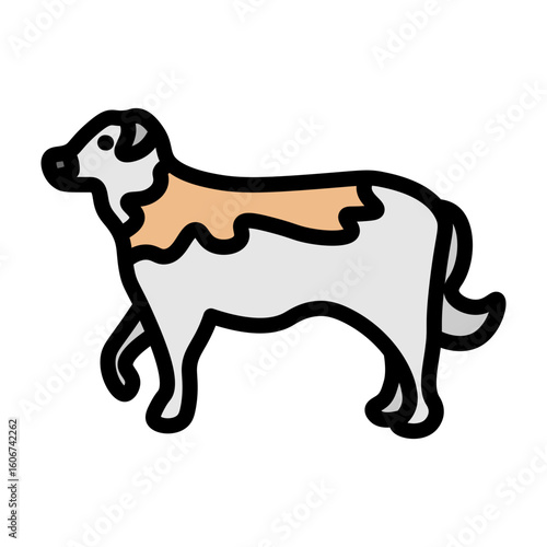 Sheepdog Vector Filled Icon Design