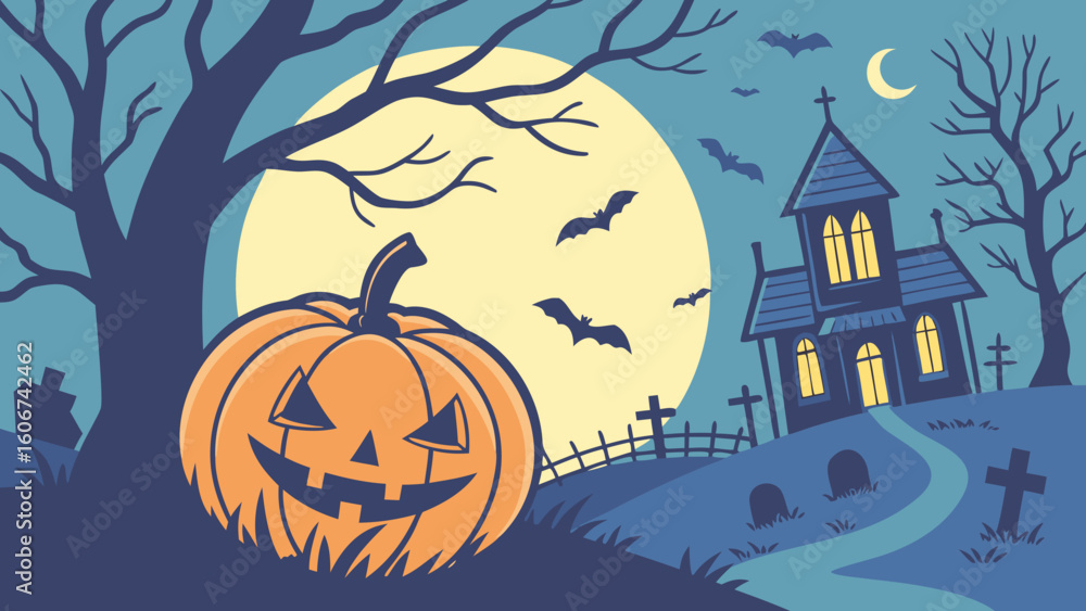 Fototapeta premium Horror and Fun Halloween Color Illustration