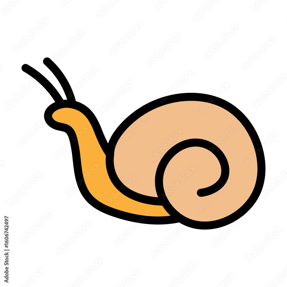 Fototapeta premium Snail Vector Filled Icon Design