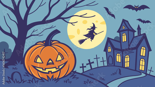 Horror and Fun Halloween Color Illustration